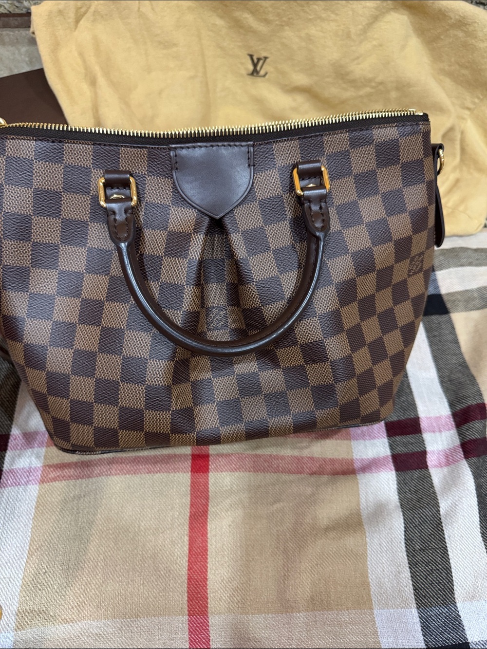 Louis Vuitton Brown Checkered Tote Bag